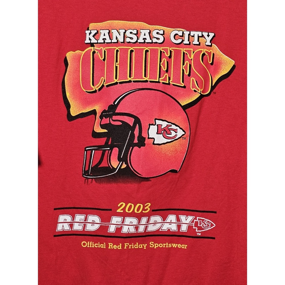 Vintage Y2K‎ Kansas City Chiefs Graphic Tee Shirt Size 2XL Red Friday